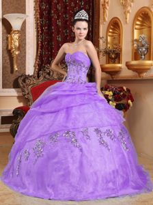 Lavender Beads Sweetheart Dress For Quinceanera in Medelln Colombia