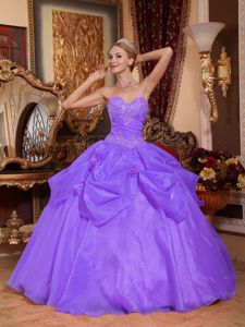 Lilac Sweetheart Appliques Organza Dresses 15 in Bogota Colombia