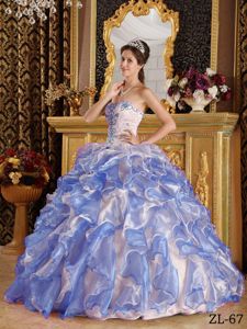 Multi-Color Ball Gown Sweetheart Organza Appliques Quinceanera Gown Dresses