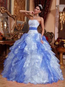 Multi-colored Sweetheart Organza Beading and Ruching Quinceanera Dress