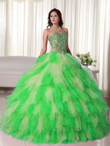 Multi-color Princess Quinceanera Gown Dresses with Appliques and Ruffles