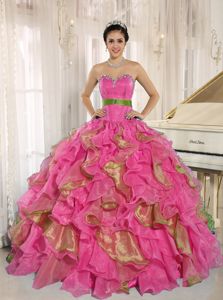 Multi-color Sweetheart Quinceanera Gown Dresses with Ruffles in Fairfield