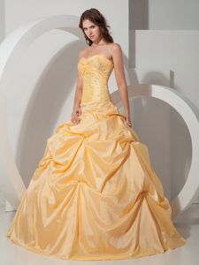 Yellow Sweetheart Floor-length Quinceanera Gown Dresses in Tallahassee