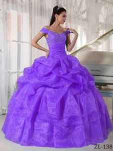 Off The Shoulder Floor-length Purple Quince Dress with Pick-ups in Redding