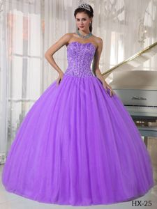 Sweetheart Purple Quince Dresses in Floor-length with Beading in Alameda