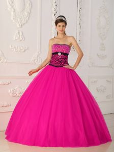 Strapless Coral Red Tulle Sweet 16 Dresses with Beading in Sanibel Island
