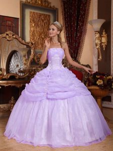 Strapless Lilac Exclusive Sweet 16 Dresses with Pick Ups in Altamonte Springs