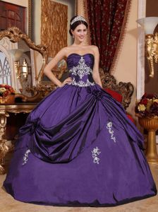 Luxurious Purple Sweetheart Appliqued Quinceanera Gowns in Alpharetta