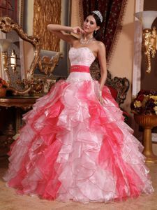Multi-color Beaded Sweetheart Full-length Quinceanera Gowns with Ruffles