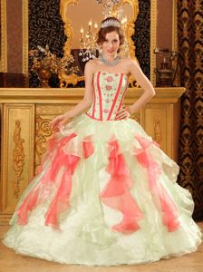 Ruffled Multi-color Bodice Puffy Quinceanera Gown Dresses near Beckley