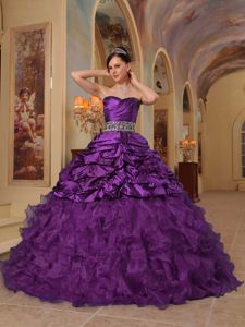 Ruche Beading Pick Ups and Ruffled Layers Quinceaneras Dress in Pullman
