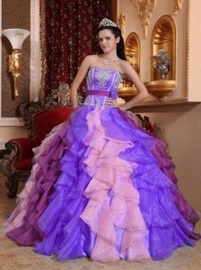 Ruffled Sweetheart Multi-color Sweet Sixteen Dresses with Appliques