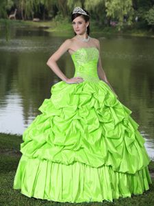 Strapless Quinceanera Gowns in Spring Green with Pick-ups in Kissimmee