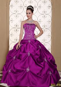 Strapless A-line Sweet Sixteen Dresses with Beading and Appliques in Greeley
