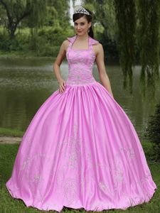 Rose Pink Beaded Quinceanera Gown Dresses in Monte Patria Chile