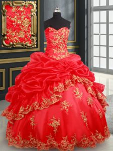 Deluxe Sleeveless Beading and Appliques and Pick Ups Lace Up Sweet 16 Quinceanera Dress