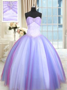 Sumptuous Sweetheart Sleeveless Lace Up Ball Gown Prom Dress Multi-color Tulle