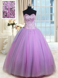Traditional Sleeveless Beading Lace Up Quinceanera Dresses