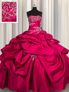 Edgy Hot Pink Sleeveless Appliques and Pick Ups Floor Length Sweet 16 Dresses