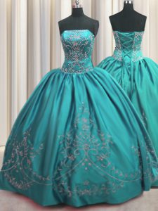 Spectacular Sleeveless Beading and Embroidery Lace Up 15 Quinceanera Dress