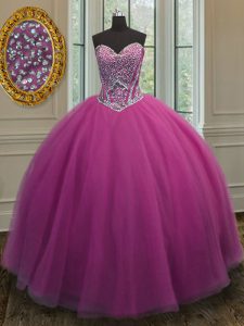 Ball Gowns Sweet 16 Dress Lilac Sweetheart Tulle Sleeveless Floor Length Lace Up