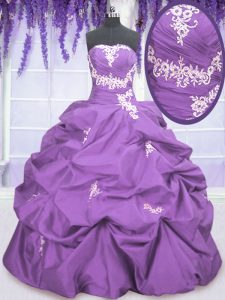 Excellent Sleeveless Lace Up Floor Length Appliques and Pick Ups Sweet 16 Dress
