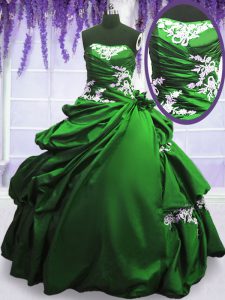 Dynamic Sleeveless Lace Up Floor Length Appliques and Pick Ups Quinceanera Gowns