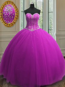 Sequins Ball Gowns Quinceanera Gown Purple Sweetheart Tulle Sleeveless Floor Length Lace Up