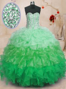 Stunning Multi-color Vestidos de Quinceanera Military Ball and Sweet 16 and Quinceanera and For with Ruffles Sweetheart Sleeveless Lace Up