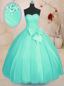 Sleeveless Beading and Bowknot Lace Up Vestidos de Quinceanera
