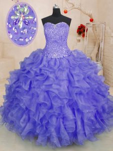 Top Selling Floor Length Ball Gowns Sleeveless Lavender Vestidos de Quinceanera Lace Up