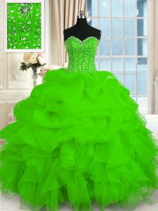 Sweetheart Sleeveless Lace Up Ball Gown Prom Dress Organza