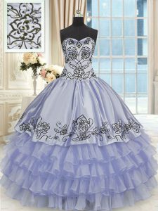 Enchanting Sleeveless Beading and Embroidery and Ruffled Layers Lace Up Quinceanera Dresses