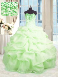 Glamorous Floor Length Lace Up Ball Gown Prom Dress for Military Ball and Sweet 16 and Quinceanera with Beading and Ruffles