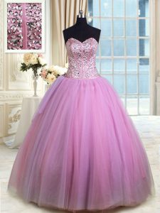 Inexpensive Ball Gowns Quinceanera Dresses Lilac Sweetheart Organza Sleeveless Floor Length Lace Up