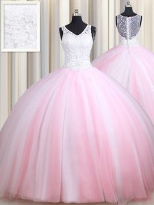 Popular Straps Sleeveless Tulle Quinceanera Dresses Lace Zipper
