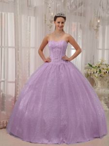 Lavender Sweetheart Quinceanera Gown Dress with Beading in Trujui Argentina