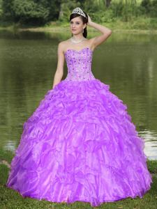 Lavender Sweetheart Beaded Ruffled Luxurious Sweet 16 Dresses in El Cajon