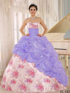 Sweetheart Printed Beaded Ruffled Quinceanera Gowns in Muti-Color in Culver City