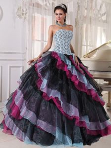 Ruffled Layers and Lace Decorated Multi-color Dress for Quince in Crivitz WI