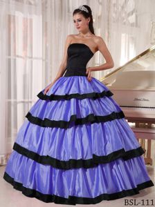 Tony Purple and Black Layers Bodice Quinceanera Gown in Kewaunee WI