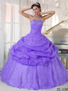 Strapless Ruching and Pick Ups Appliques Quinces Dresses in Mosinee WI