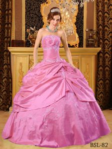 Strapless Sweet 16 Dresses with Embroidery and Ruche in Berkeley Springs