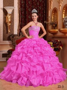 Appliqued Ruffles and Appliques Decorated Quinceanera Dress in Weirton