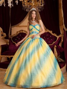 Beaded And Ruched Decorated Multi-color Dress for Quince in Clarksburg