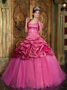 Pick Ups and Sequins Decorated Hot Pink Quince Dresses in Port Townsend