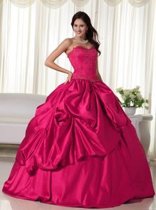 Embroidery Coral Red Pick-ups Utuado Puerto Rico Quinceanera Dresses