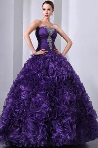 Ruffled Layers Beaded Purple Guasipati Sweet 15 Dresses for Quince