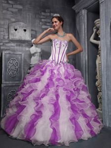 Sweetheart Muti-Color Beaded Ruffled Quinceanera Dress in Floor Length in Chandler