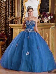 Ruched Appliques Tulle Teal Quinceanera Dress in Cabo Gracias a Dios